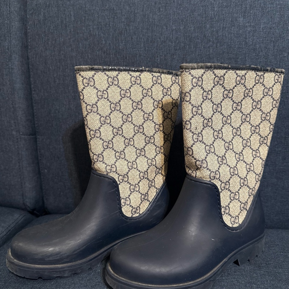 Gucci kids Black and Tan Winter Boots